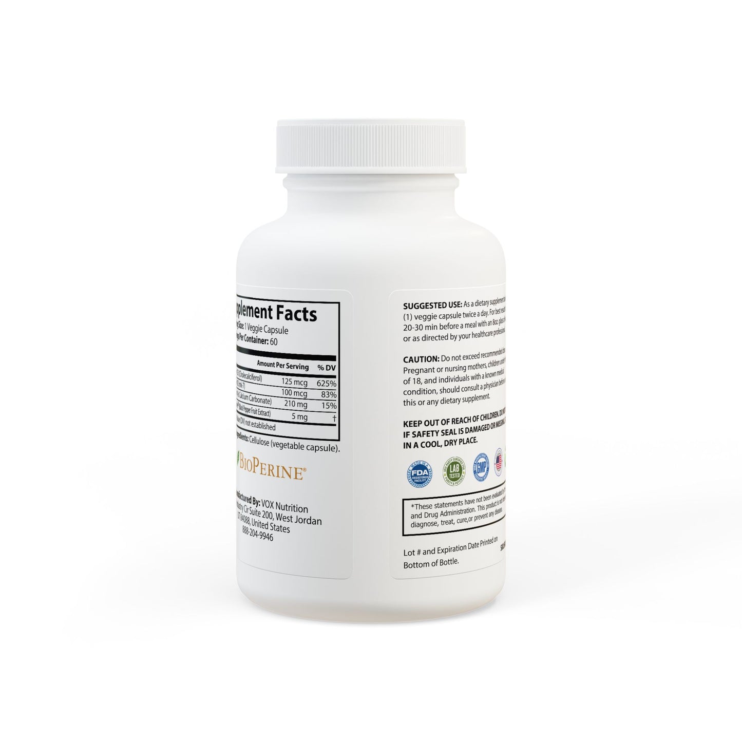 Vitamin K2 + D3 (60 Capsules)